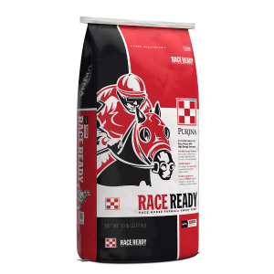 Purina Race Ready Horse Feed. 50-lb red bag.