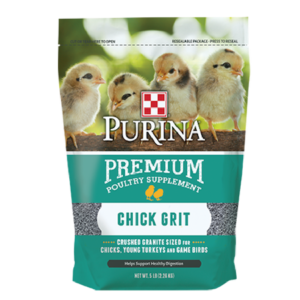 Purina Premium Chick Grit 5-lb. Poultry supplement bag.