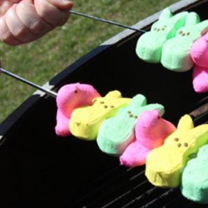 Grilled Peeps for Easter on pit