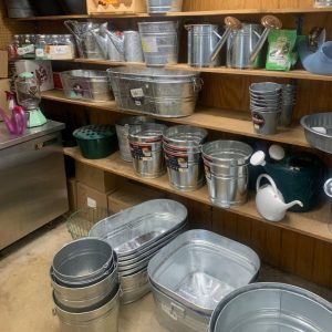 Picture of galvanized buckets selection at Foreman's
